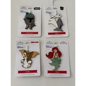 Hallmark Disney Warner Bros Metal Christmas Ornaments Lot of 4 NEW